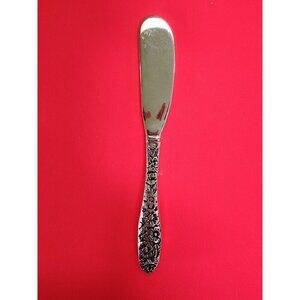 Godinger Olde Bouquet Pattern Floral Hollow Handle Silverplate Butter Knife
